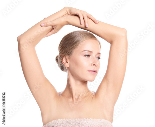 Beautiful young woman in to...