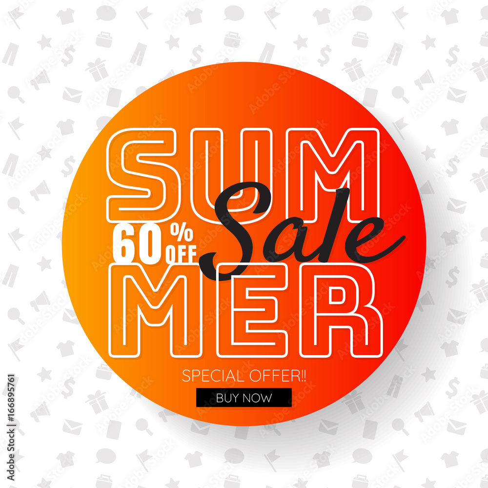 summer sale template banner Vector background