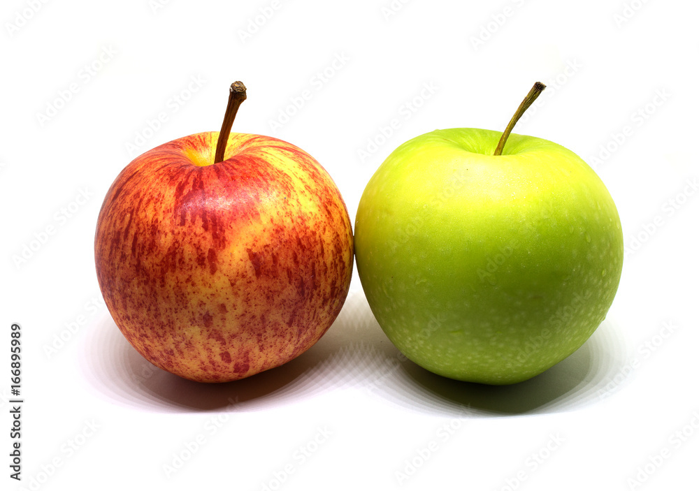 Red and Green Apple Isolated on White Background with Clipping Path. Red and Green Apple Isolated on White Background with Clipping Path.