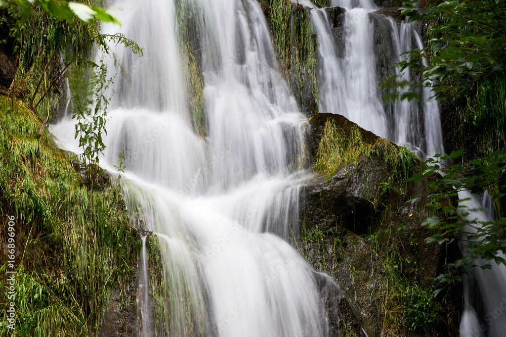 heart shaped waterfall in mountains of Harz