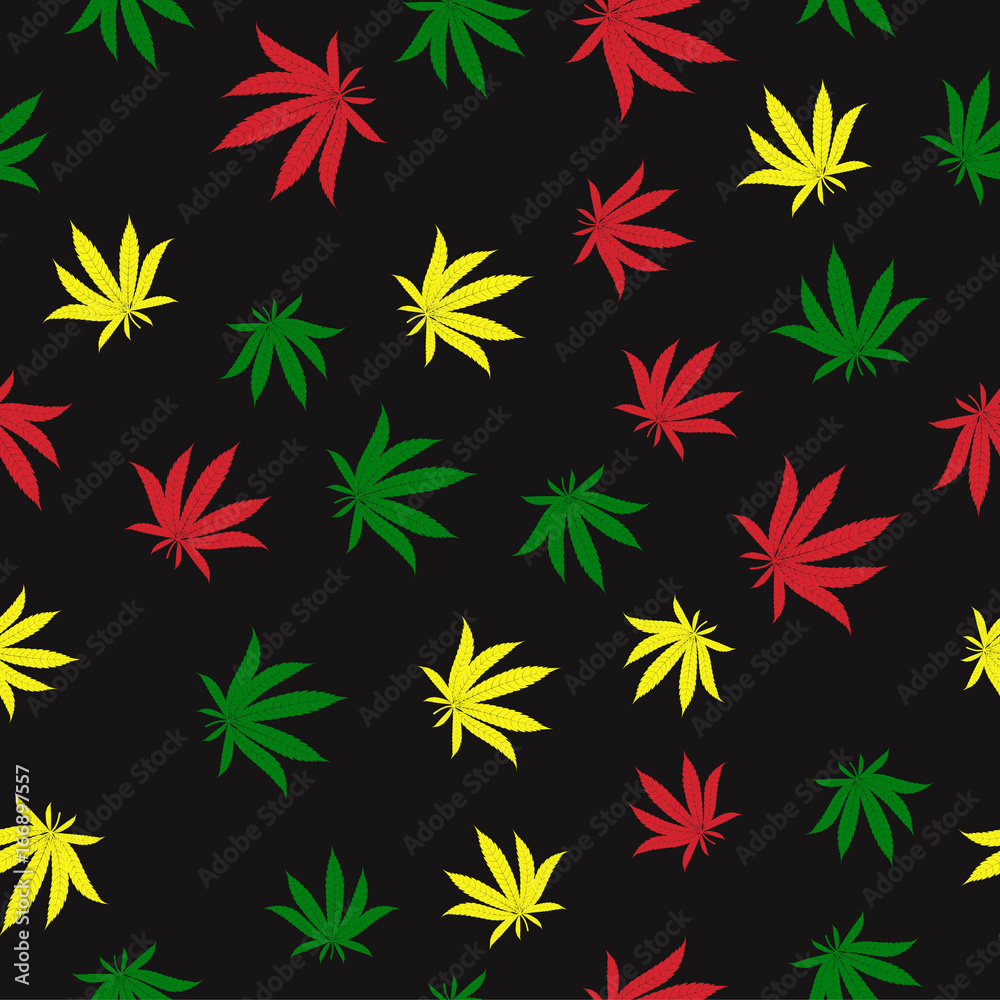 Cannabis leafs - seamless pattern. Vector illustration Cannabis leafs - seamless pattern. Vector illustration