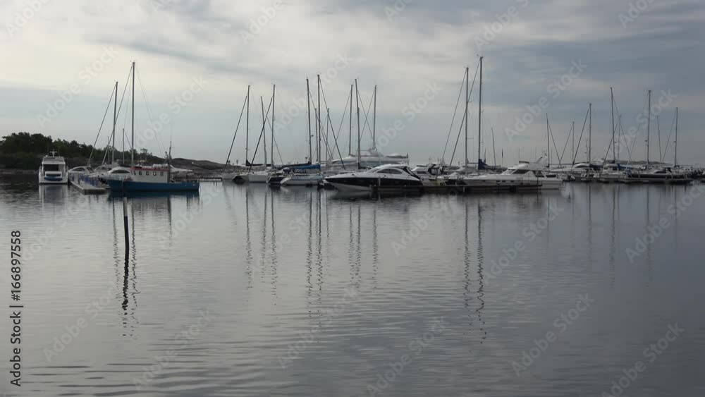 Gloomy june day in the port of Hanko. Finland Gloomy june day in the port of Hanko. Finland