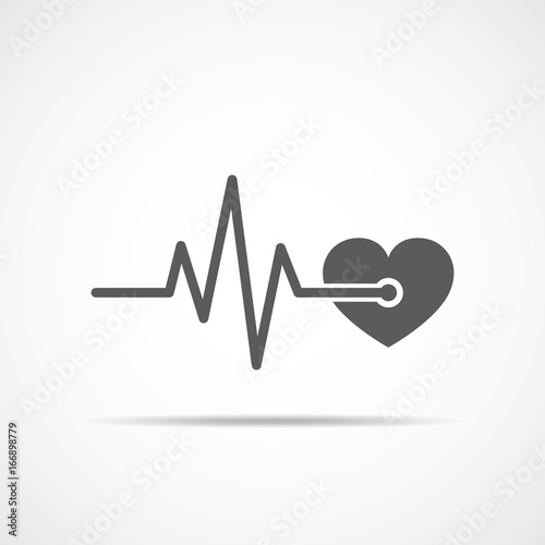 Heart with heartbeat sign. Vector illustration.