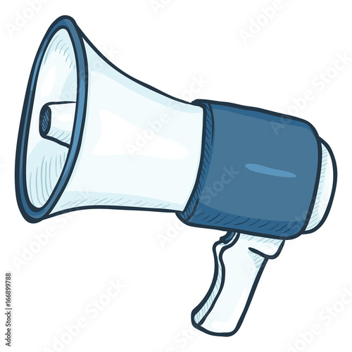 Vector Single Cartoon Illustration - Loudspeaker on Isolated White Background