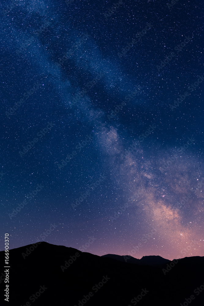 Milky Way over mountains of corse, france
