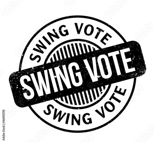 Swing Vote rubber stamp. Grunge design with dust scratches. Effects can be easily removed for a clean, crisp look. Color is easily changed.