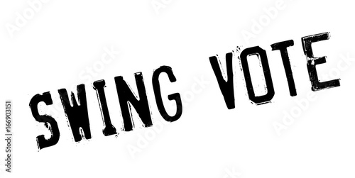 Swing Vote rubber stamp. Grunge design with dust scratches. Effects can be easily removed for a clean, crisp look. Color is easily changed.