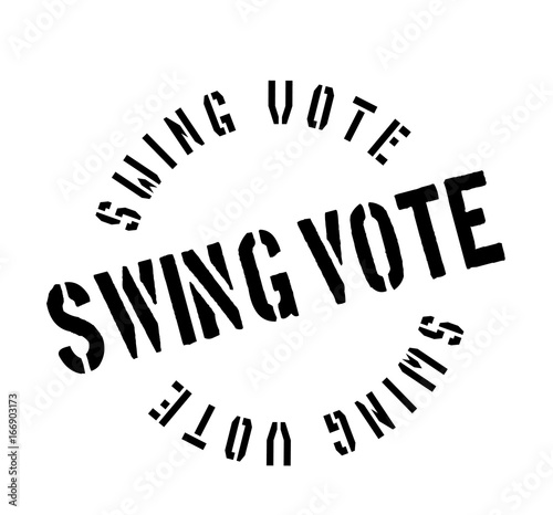 Swing Vote rubber stamp. Grunge design with dust scratches. Effects can be easily removed for a clean, crisp look. Color is easily changed.