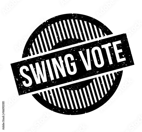 Swing Vote rubber stamp. Grunge design with dust scratches. Effects can be easily removed for a clean, crisp look. Color is easily changed.