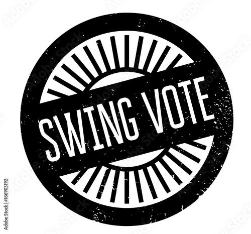 Swing Vote rubber stamp. Grunge design with dust scratches. Effects can be easily removed for a clean, crisp look. Color is easily changed.
