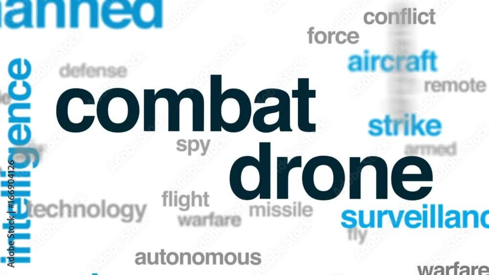 Combat drone animated word cloud, text design animation. Combat drone animated word cloud, text design animation.