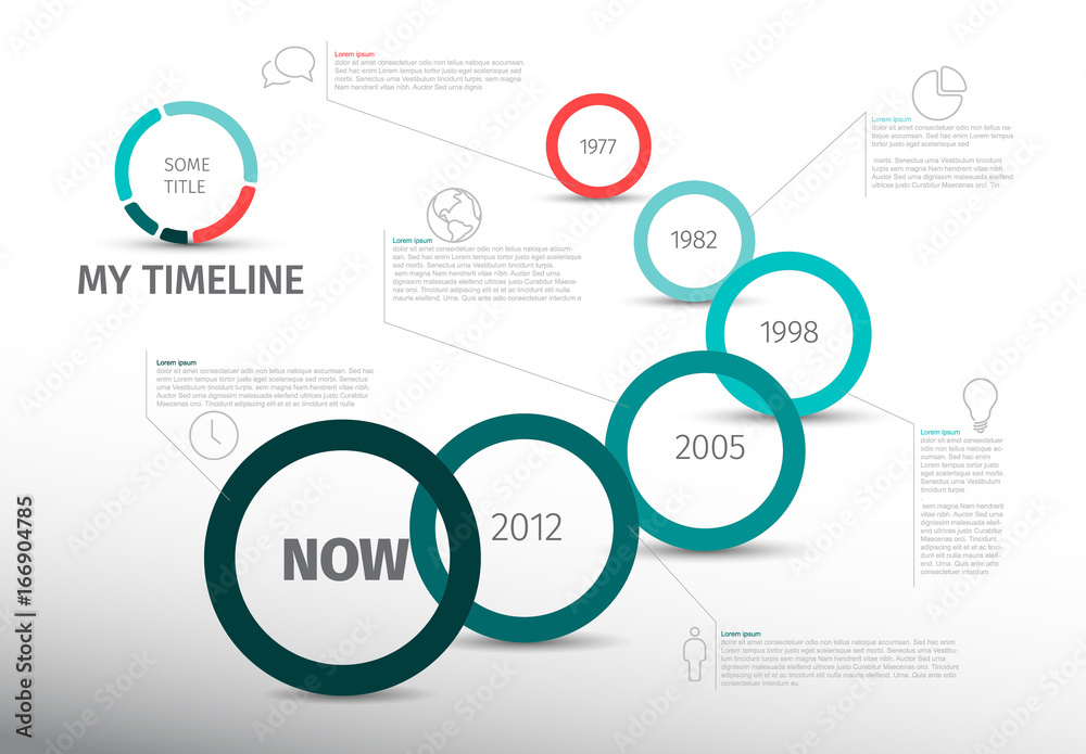 Vector teal Infographic timeline report template Vector teal Infographic timeline report template