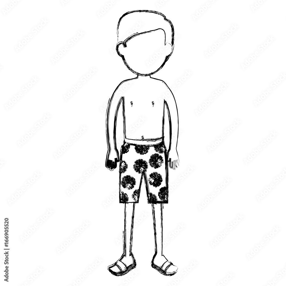 tourist man in bathing suit avatar character tourist man in bathing suit avatar character