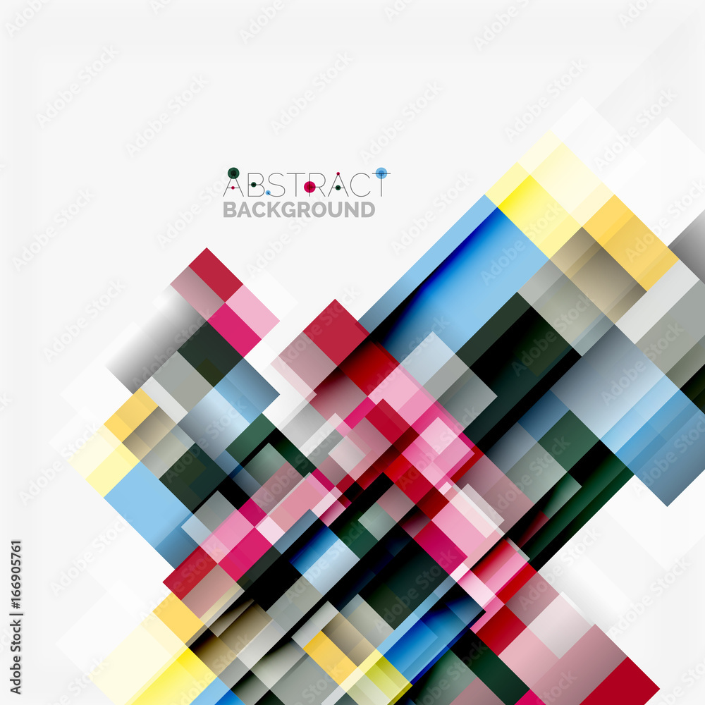 Abstract blocks template design background, simple geometric shapes on white, straight lines and rectangles