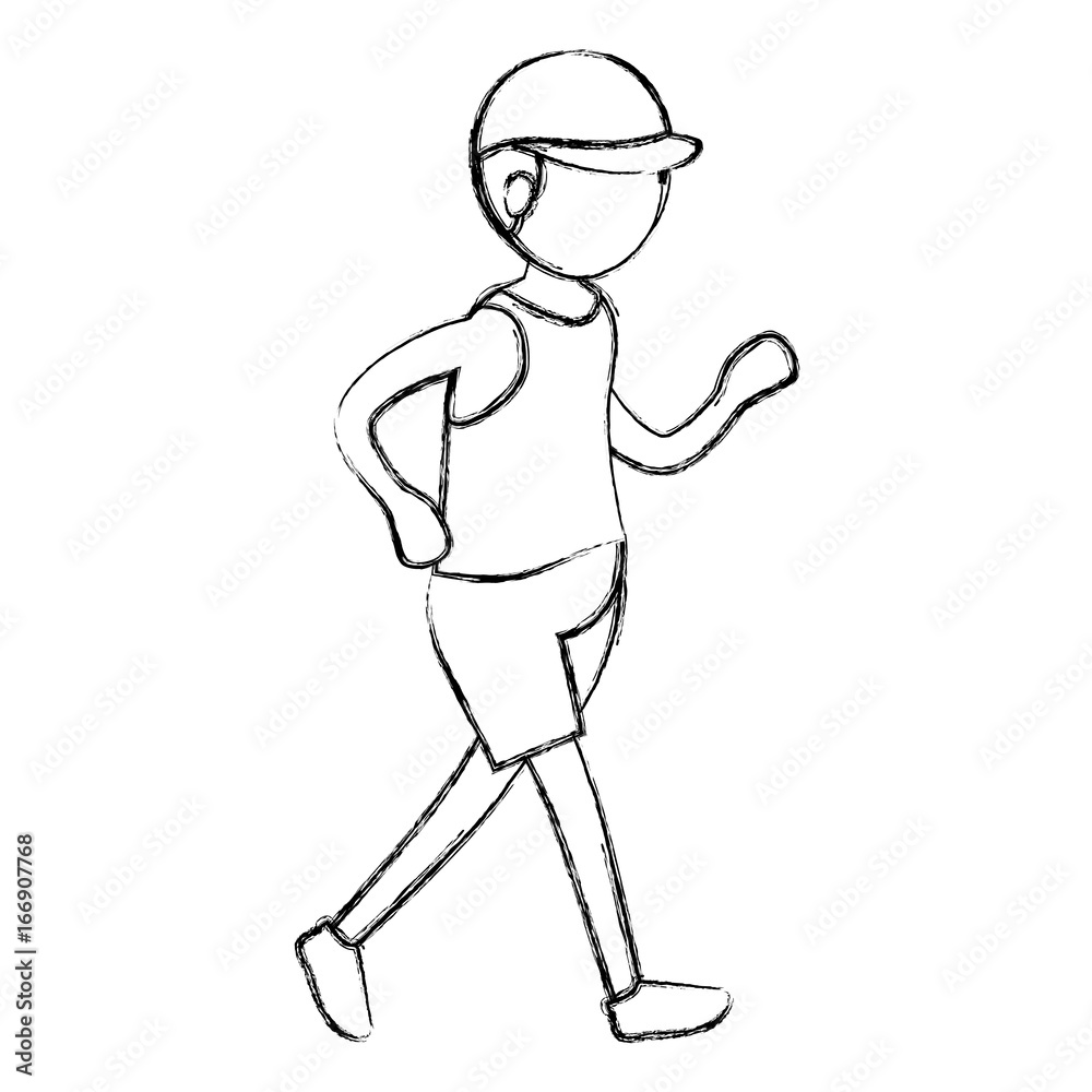 Man practicing athletic march Man practicing athletic march
