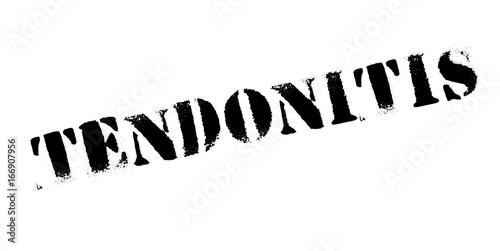 Tendonitis rubber stamp. Grunge design with dust scratches. Effects can be easily removed for a clean, crisp look. Color is easily changed.