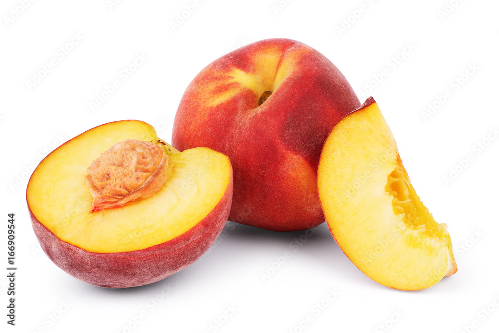 Nectarine fruit isolated on the white background. Nectarine fruit isolated on the white background.