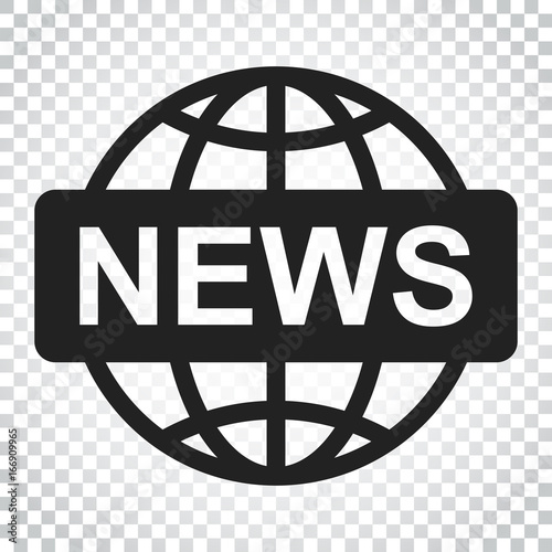 World news flat vector icon. News symbol logo illustration. Business concept simple flat pictogram on isolated background.