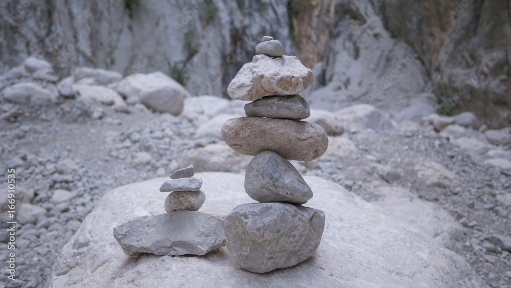 Stone balanced in canyon