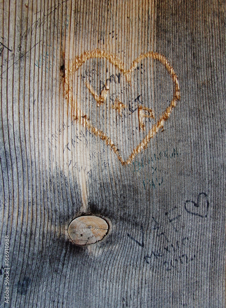 Heart, wood texture Heart, wood texture