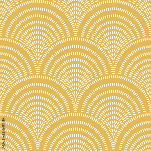 Seamless fish  scale pattern. Seamless wave pattern. Art deco seamless background.