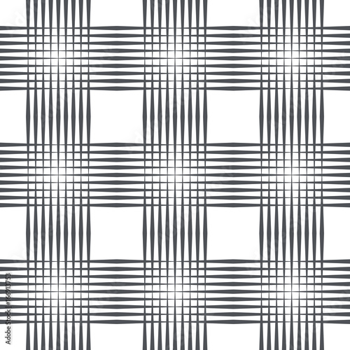 Crosshatch vector seamless pattern. Crossed graphic pattern. Seamless black and white background texture of crosshatched bold lines. Trellis pattern. Simple fabric print. Screen print texture