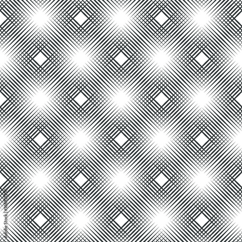 Seamless crosshatch halftone pattern. Geo, geometric background, screen print texture, black and white vector graphic, seamless fabric print © Vtaurus