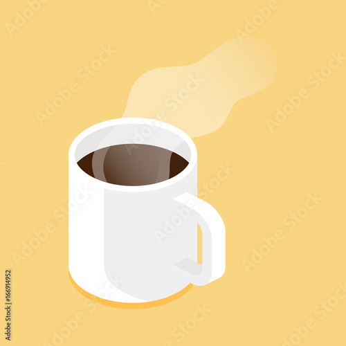 Cup of coffee, tea isometric vector icon