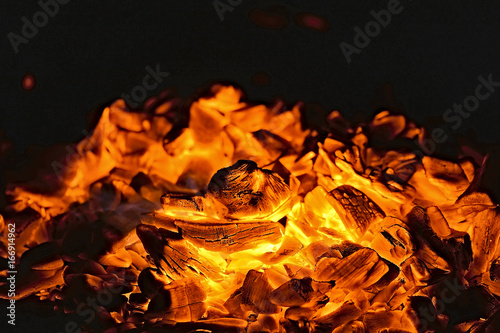 BBQ Glowing charcoal