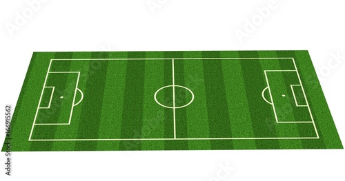 Football field / soccer field on realistic green grass. top view. background 