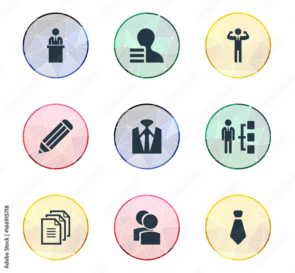 Vector Illustration Set Of Simple Hr Icons. Elements Hierarchy, Group