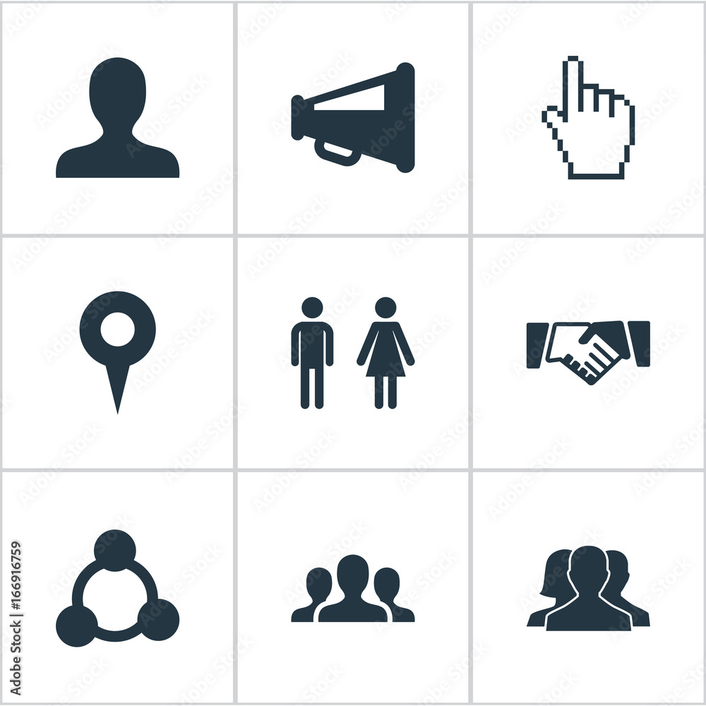 Vector Illustration Set Of Simple Media Icons. Elements Cursor, 