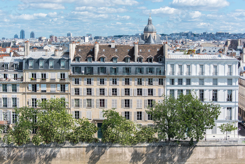 Canvas Print Paris, view of ile Saint-Louis, panorama of the roofs