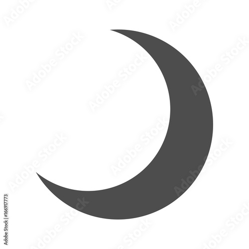 Stampa su tela Dark Half Moon Icon Isolated - Crescent, Night, Sky