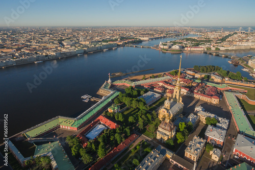 Aerial view of Peter and Paul Fortress in Saint-Petersburg © a_medvedkov