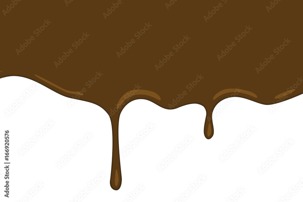 Chocolate flow wave on white background Chocolate flow wave on white background