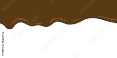 Melted Chocolate Drips. Seamless Border. Vector.