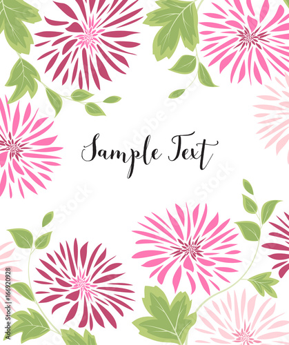 Background of pink flowers and leaves
