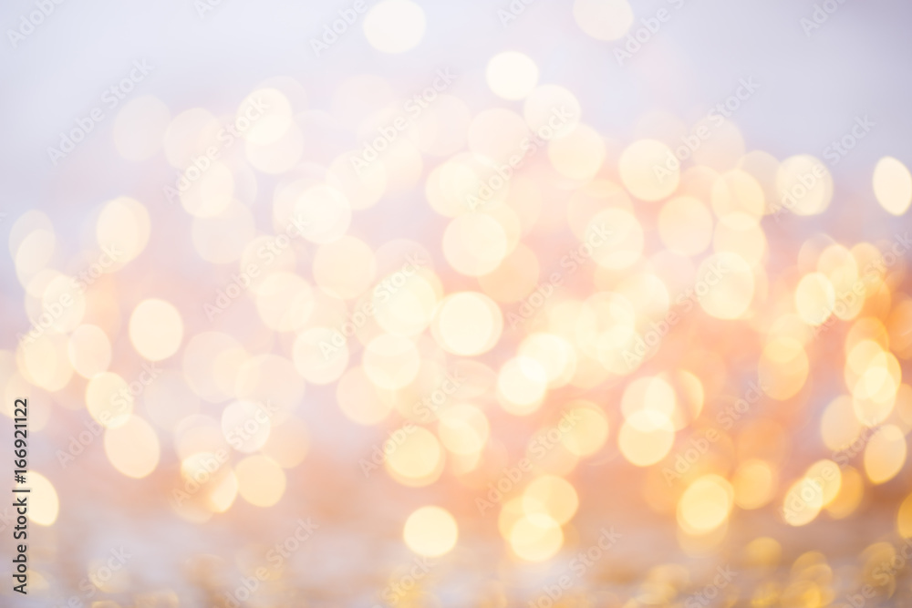 Abstract gold bokeh. Christmas and new year theme background.