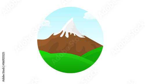 mountains landscape circle beautiful banner wallpaper design illustration