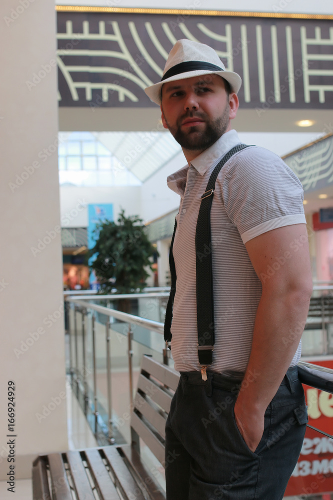 Fototapeta premium bearded man indoor mall