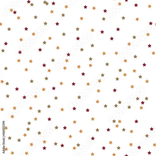 Seamless background with colorful stars. Seamless vector pattern with colored stars of various sizes on white background.