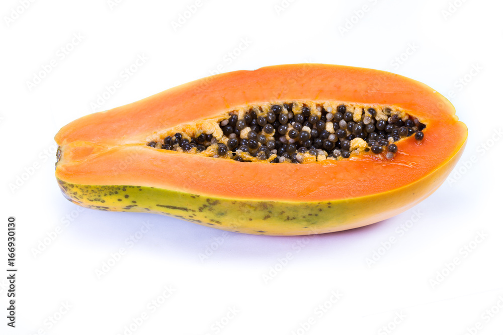organic papaya cut in half organic papaya cut in half