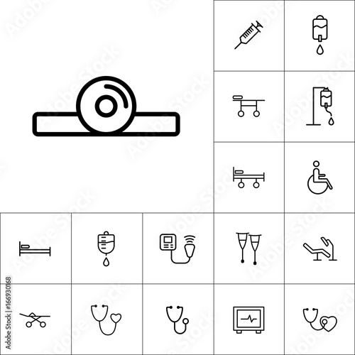 medical mirror icon, medical tools set on white background