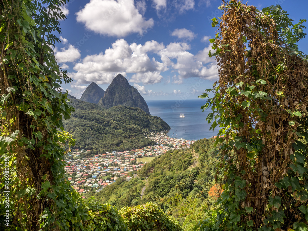 The Piton Mountains, St Lucia. The Pitons ("Peaks" in French) are two