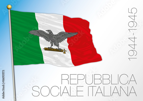 Italy, historical flag of the Social Republic, 1944 - 1945