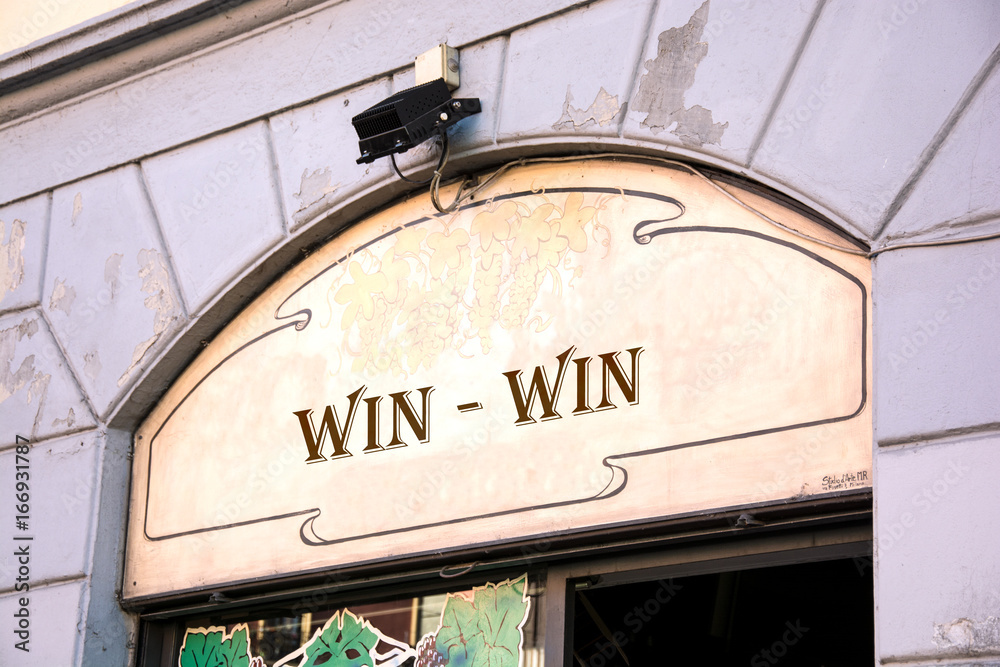 Obraz premium Schild 214 - Win - Win