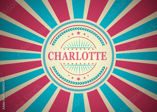 Charlotte  Retro Vintage Style Stamp Background