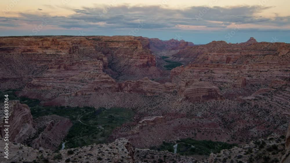 Time lapse view of Little Grand Canyon at Dusk in the San Rafael Swell in Utah Time lapse view of Little Grand Canyon at Dusk in the San Rafael Swell in Utah