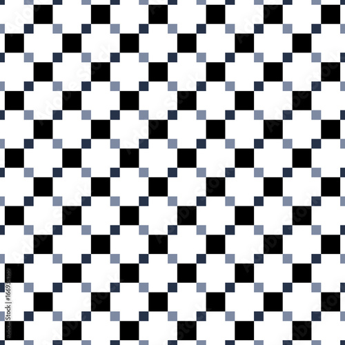 Seamless pattern made of greyscale squares - shades of black on white background, modern kid texture, imitation of tiled floor or wall